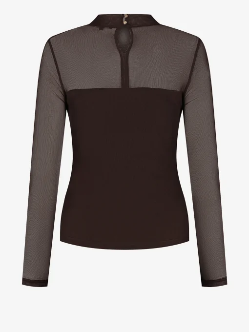 Gedrapeerde top met mesh en een col