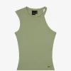 Geribbelde one shoulder top