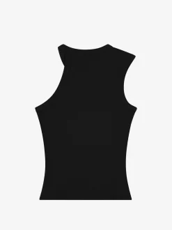 Geribbelde one shoulder top