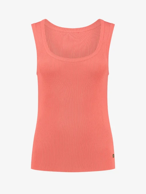 Geribbelde tank top