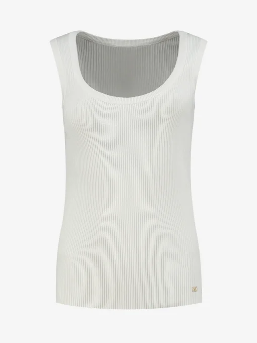 Geribbelde tank top