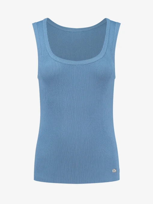 Geribbelde tank top
