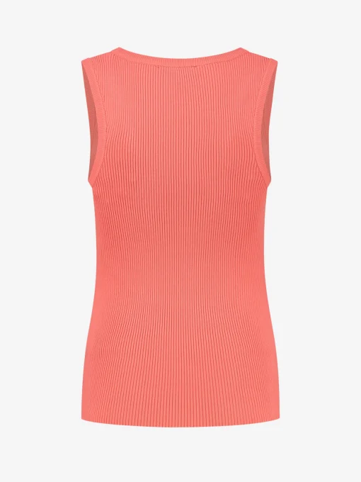 Geribbelde tank top