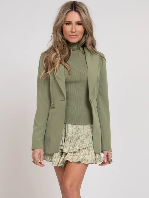Geribbelde top met turtleneck