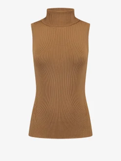 Geribbelde turtleneck top