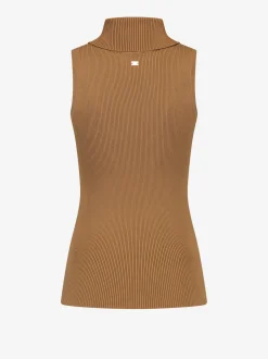 Geribbelde turtleneck top