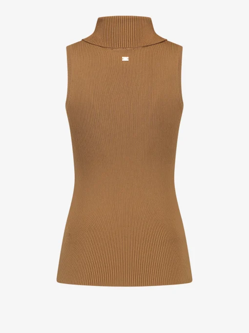 Geribbelde turtleneck top