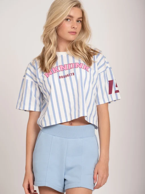 Gestreept T-shirt met logo