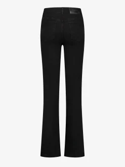 High rise flared jeans met knopen