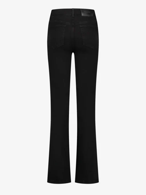 High rise flared jeans met knopen