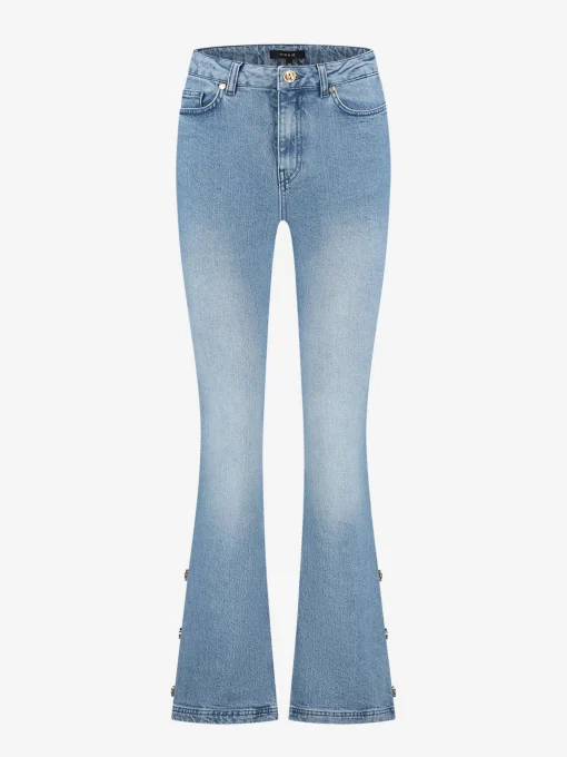 High waist jeans met knopen