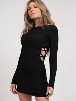 Jurk met open detail op zijkant