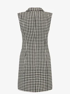 Jurk met pied-de-poule patroon