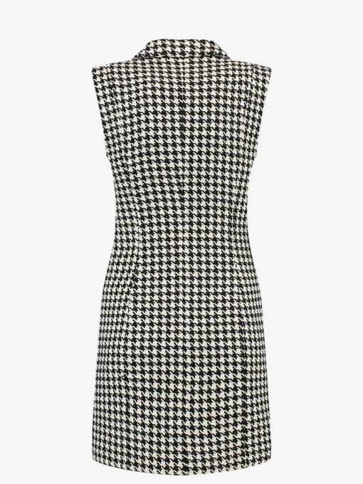 Jurk met pied-de-poule patroon