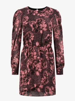 Jurk met rozen- en slangenprint