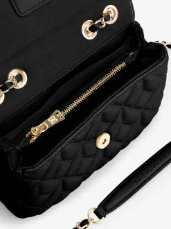 Kleine gewatteerde schoudertas met ketting