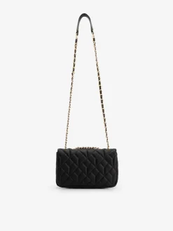 Kleine gewatteerde schoudertas met ketting