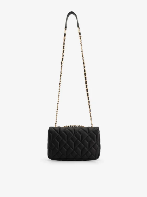Kleine gewatteerde schoudertas met ketting