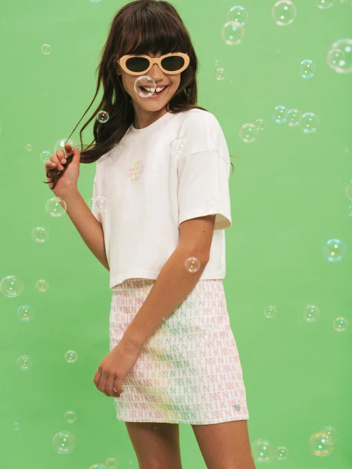 Kort T-shirt met kleine print