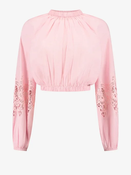 Korte blouse met Embroidery