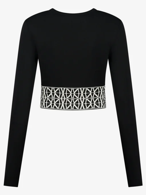 Korte top met logo print band