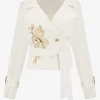 Korte trenchcoat met print