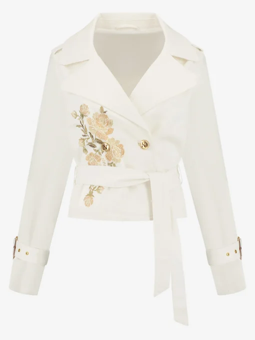 Korte trenchcoat met print