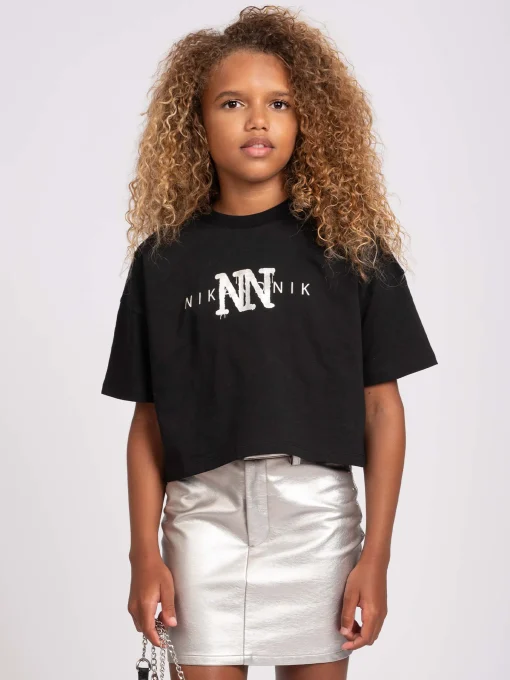 Korte T-shirt met NN print