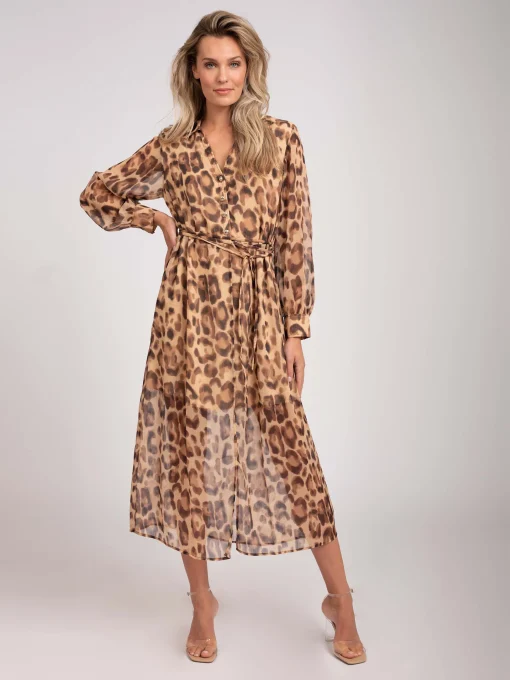 Lange jurk met dieren print
