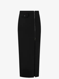 Lange rok met rits detail