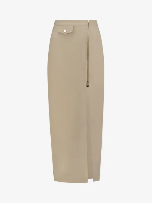 Lange rok met rits detail