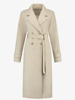 Lange trenchcoat met ceintuur