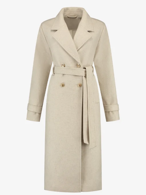 Lange trenchcoat met ceintuur
