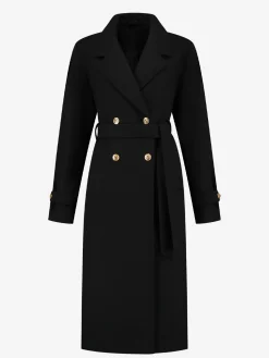 Lange trenchcoat met ceintuur
