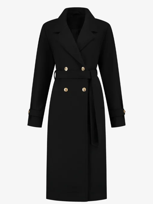 Lange trenchcoat met ceintuur
