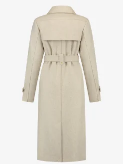 Lange trenchcoat met ceintuur