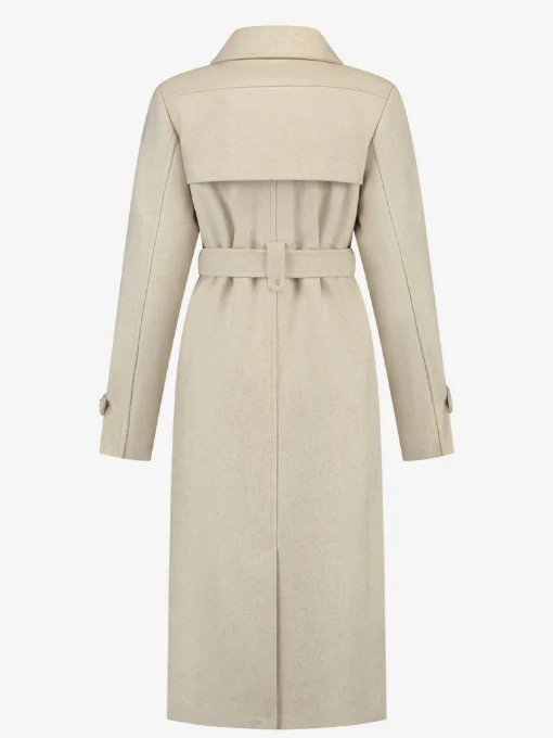 Lange trenchcoat met ceintuur