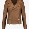 Leren jacket met ritsen