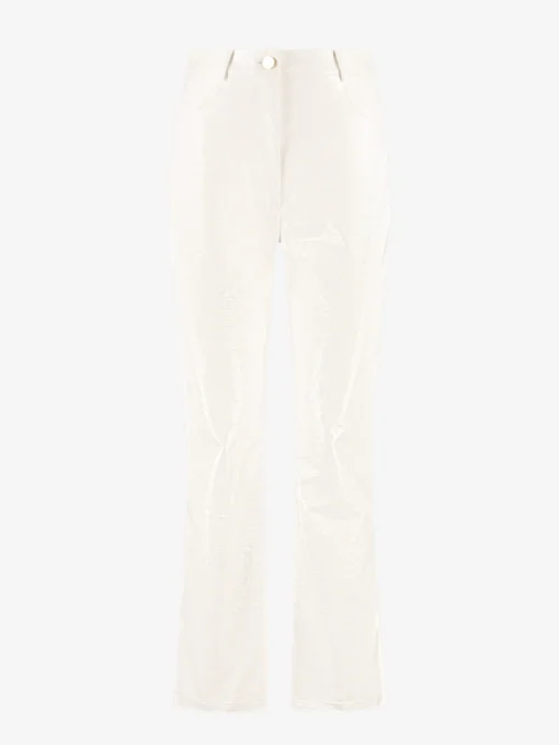 Leren look broek met dierenpatroon