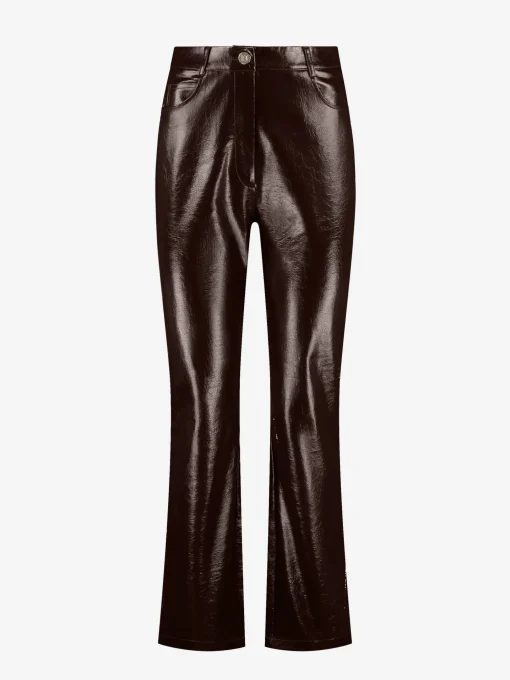 Leren look broek met dierenpatroon