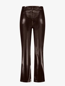Leren look broek met dierenpatroon