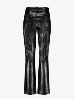 Leren look broek met dierenpatroon