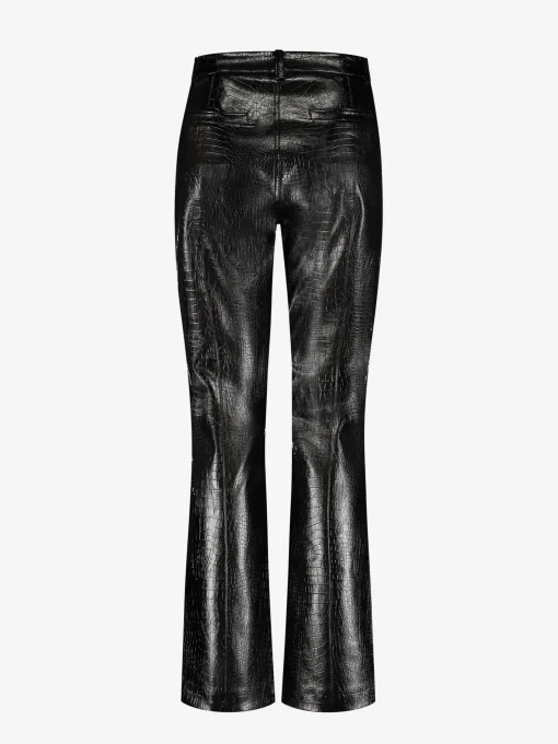 Leren look broek met dierenpatroon