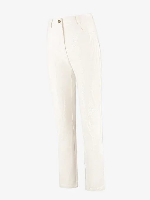 Leren look broek met dierenpatroon
