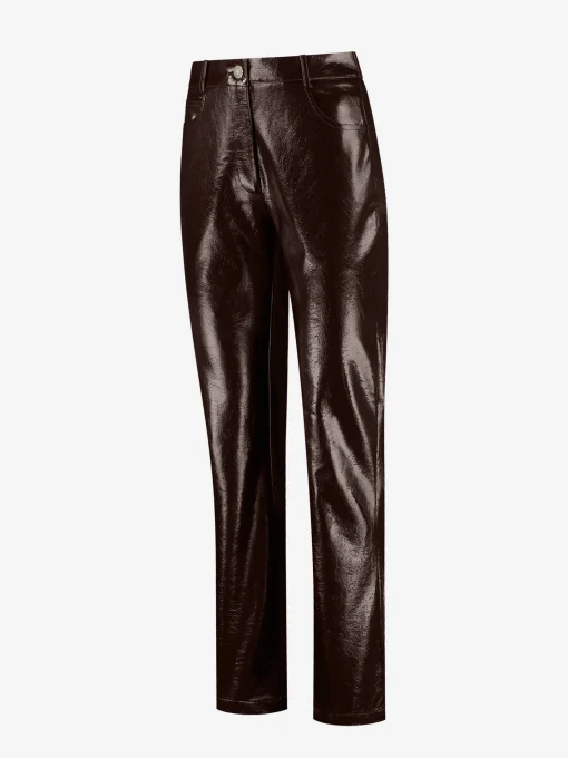 Leren look broek met dierenpatroon