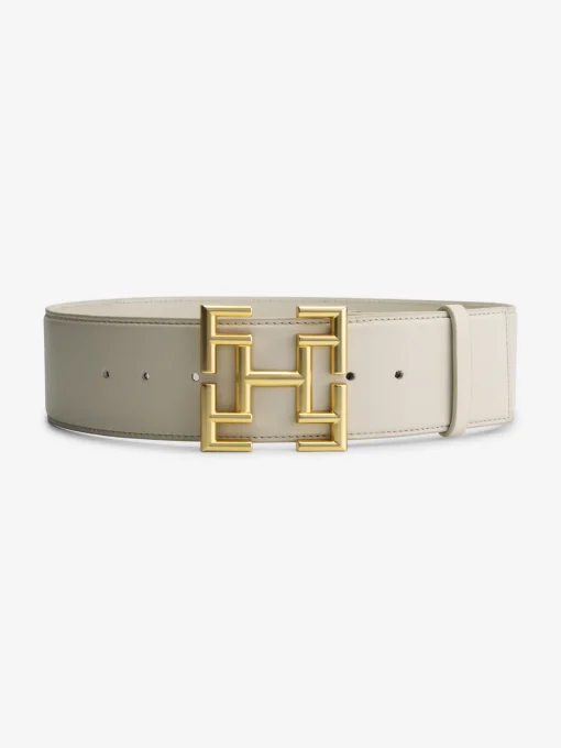 Leren taille riem met logo gesp