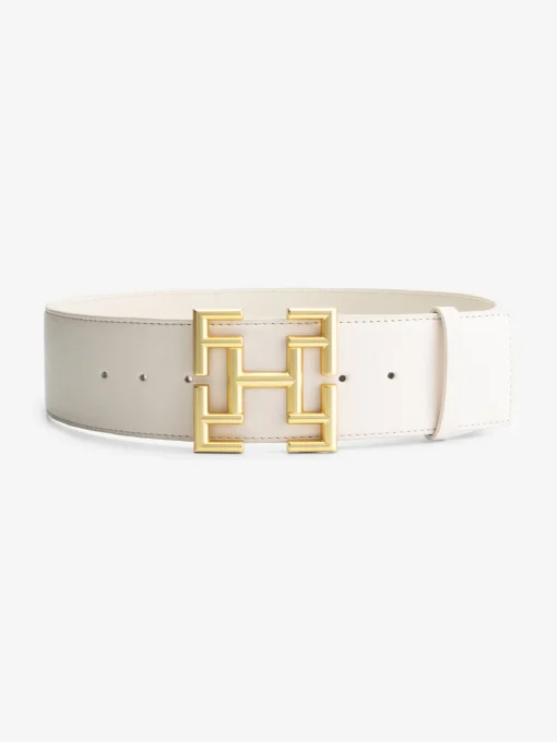 Leren taille riem met logo gesp