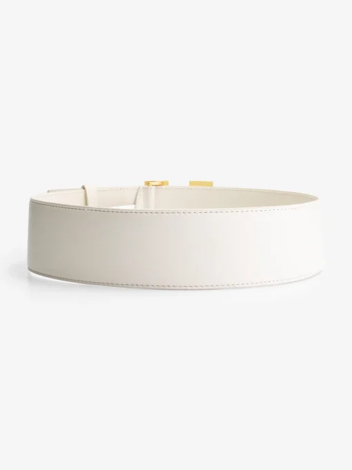 Leren taille riem met logo gesp