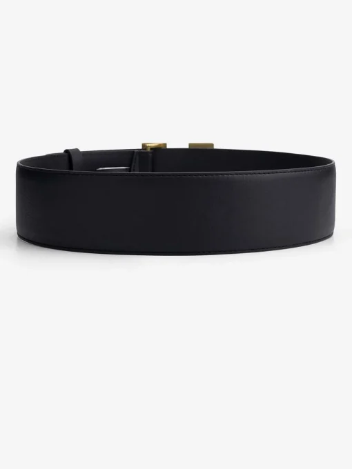 Leren taille riem met logo gesp