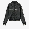 Leren-look bomber jas